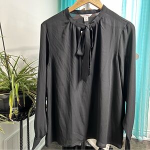 Joe Fresh | NWT Black Bow-tie Long-sleeves Blouse Medium